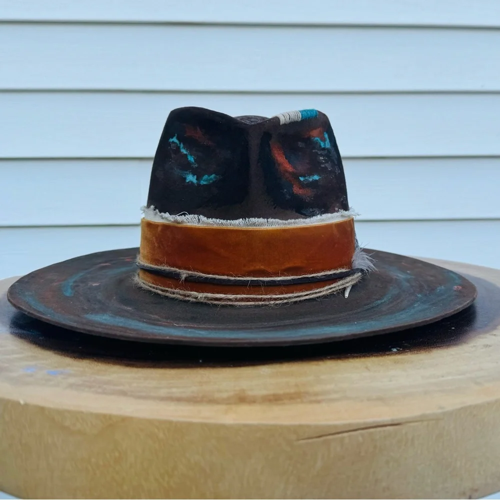 Resistol Fur Felt western cowboy hat distressed size 58 7 1/4 - Picture 4 of 8